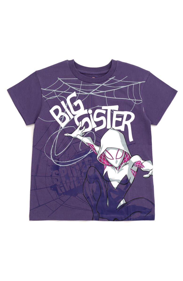Marvel Spider-Man Graphic Short Sleeve T-Shirt, Main, color, Ghost Spider Dk Purple