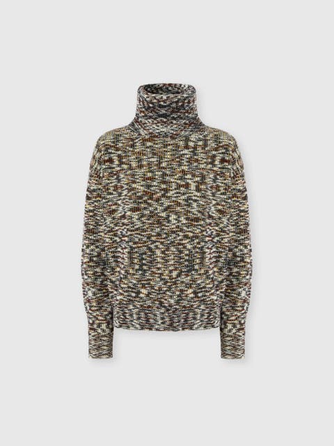 High-neck Flame Knit Sweater