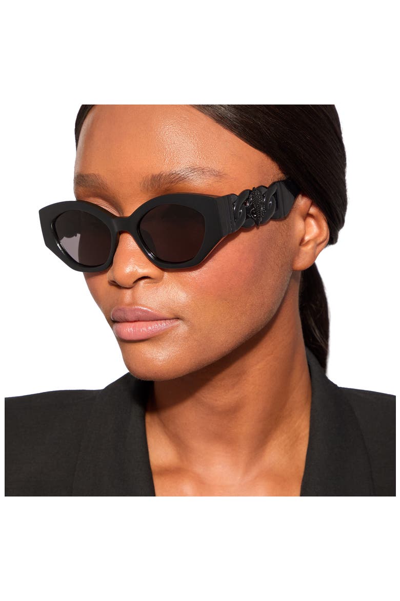 51mm Round Sunglasses, Alternate, color, BLACK/ SMOKE