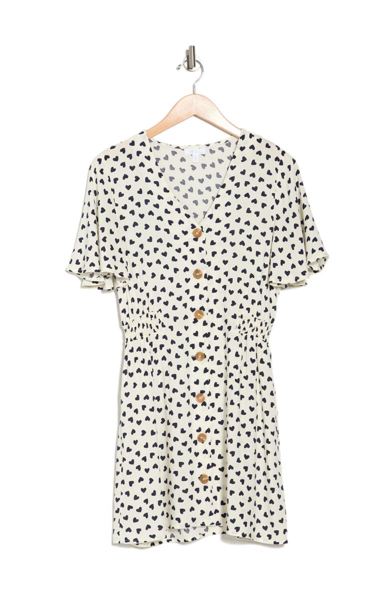 Abound Flutter Sleeve Button Front Dress, Alternate, color,