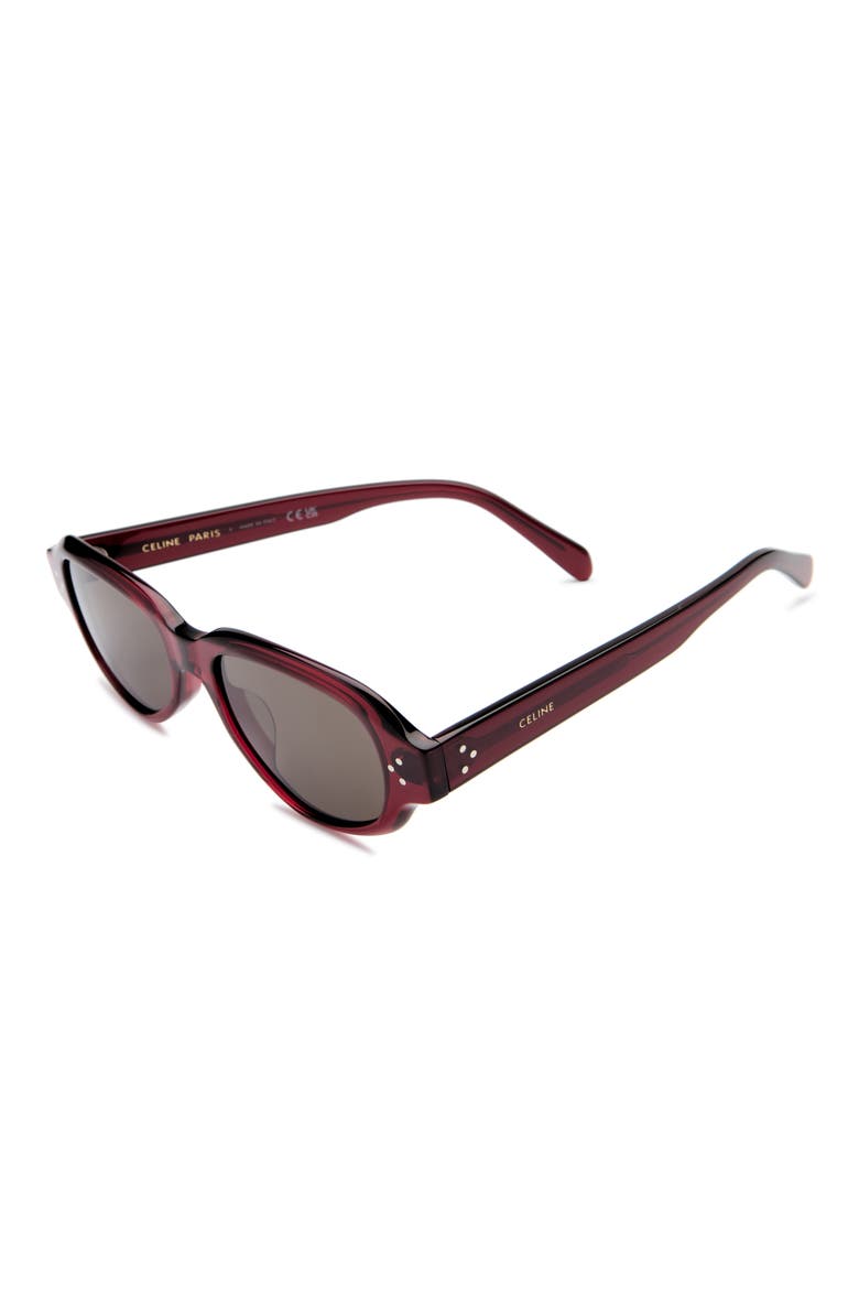 Three Dots Geometric Sunglasses, Alternate, color, SHINY RED / BROWN