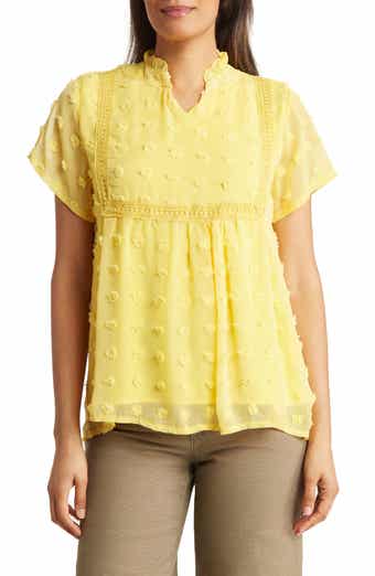 Forgotten Grace Crochet Clip Dot Blouse