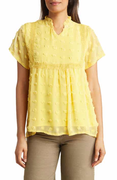 Forgotten Grace Crochet Clip Dot Blouse