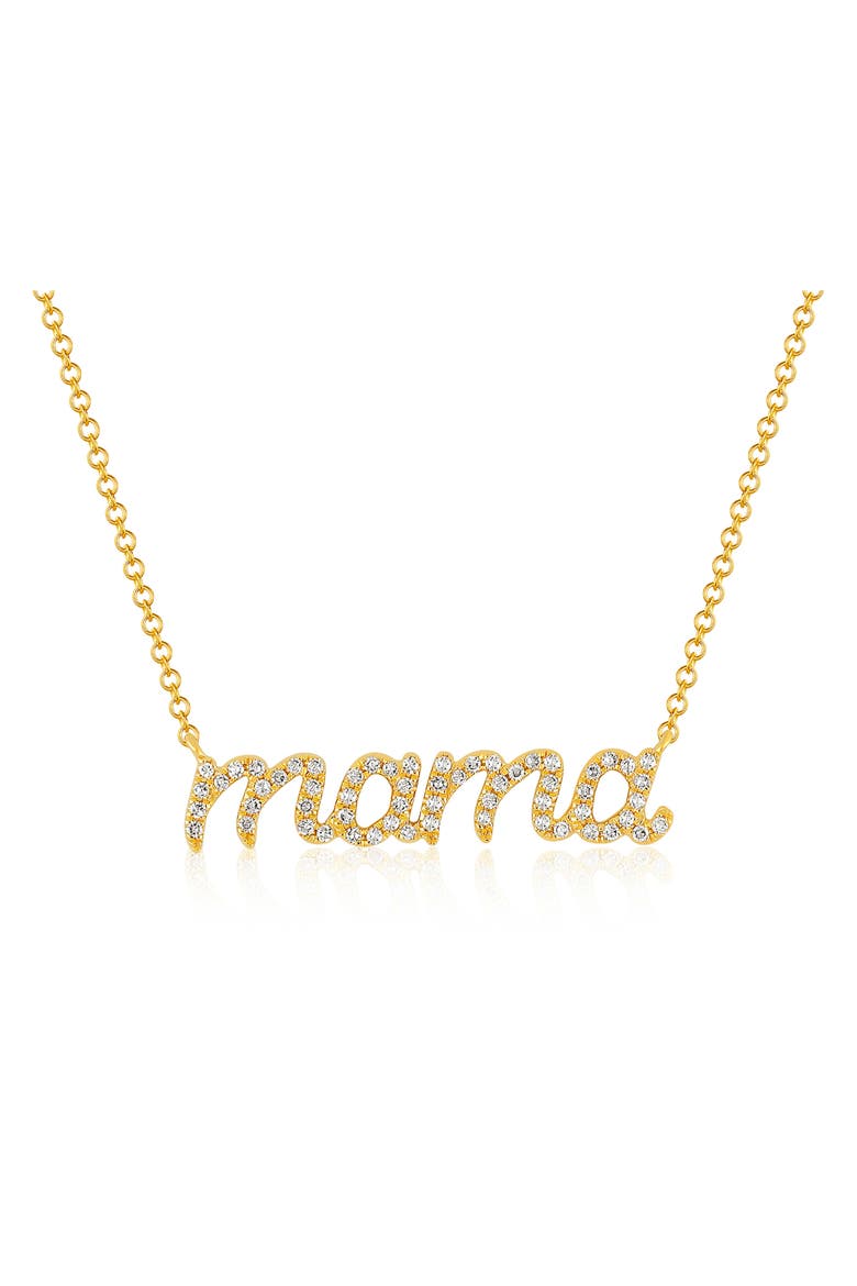 Diamond Script 'Mama' Necklace, Alternate, color, 14K YELLOW GOLD