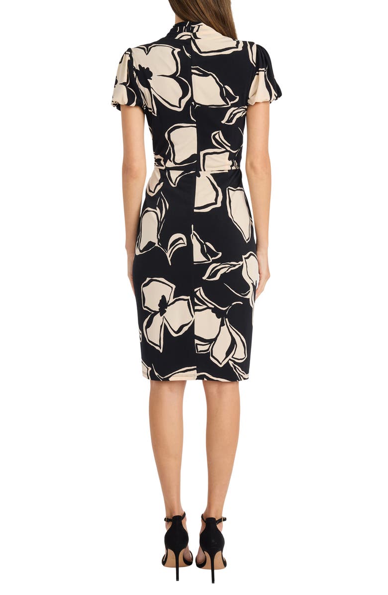 Maggy London Floral Twist Neck Sheath Dress, Alternate, color,