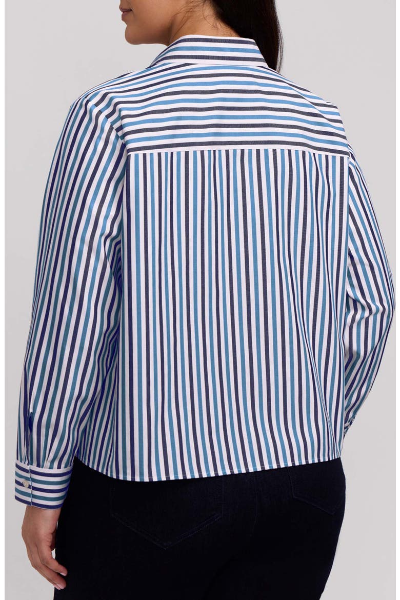 Jodie Stripe Cotton Button-Up Shirt, Alternate, color, INDIGO BLUE/ MULTI