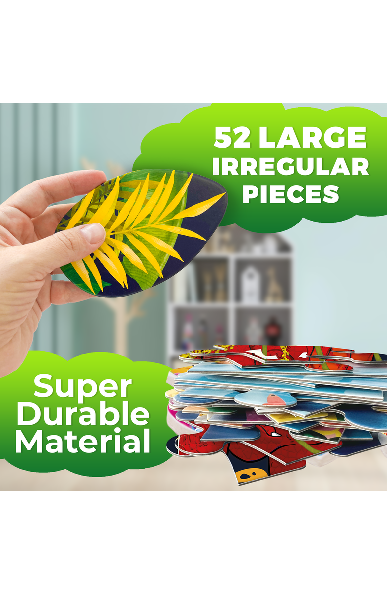 Quokka 2x3 Feet Giant Shaped Glitter Floor Puzzles for Kids Ages 3-5, Alternate, color, T-Rex