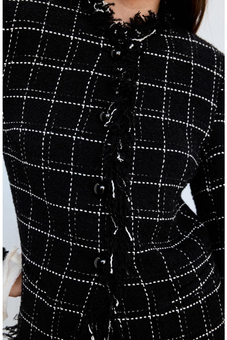 Audrey Tweed Blazer, Alternate, color, BLACK