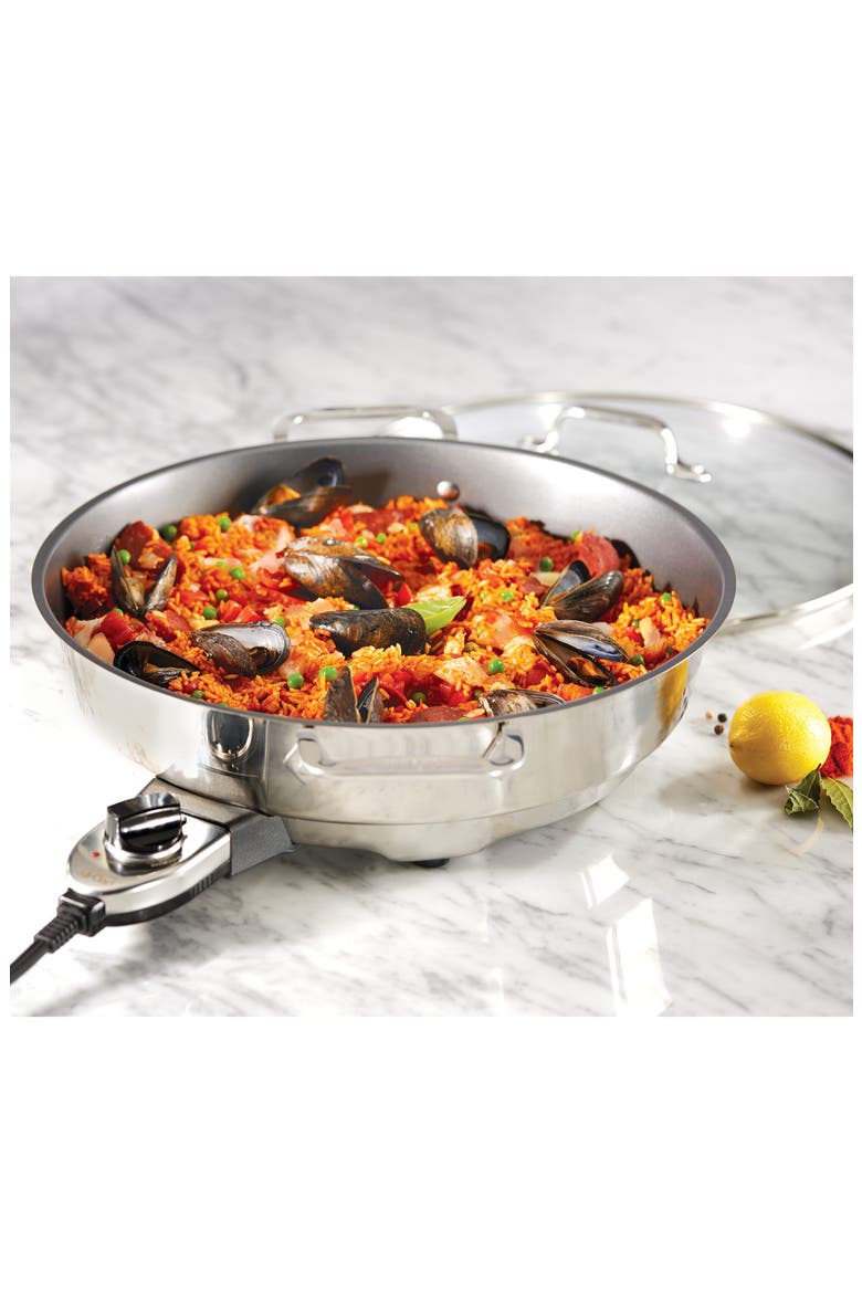 7-Quart Electric Nonstick Skillet, Alternate, color, SILVER