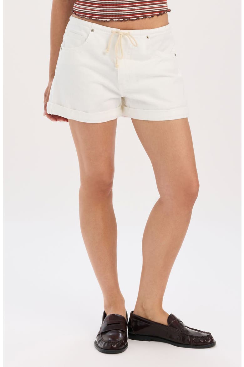 Maddie Tie Waist Denim Shorts, Main, color, LAMB