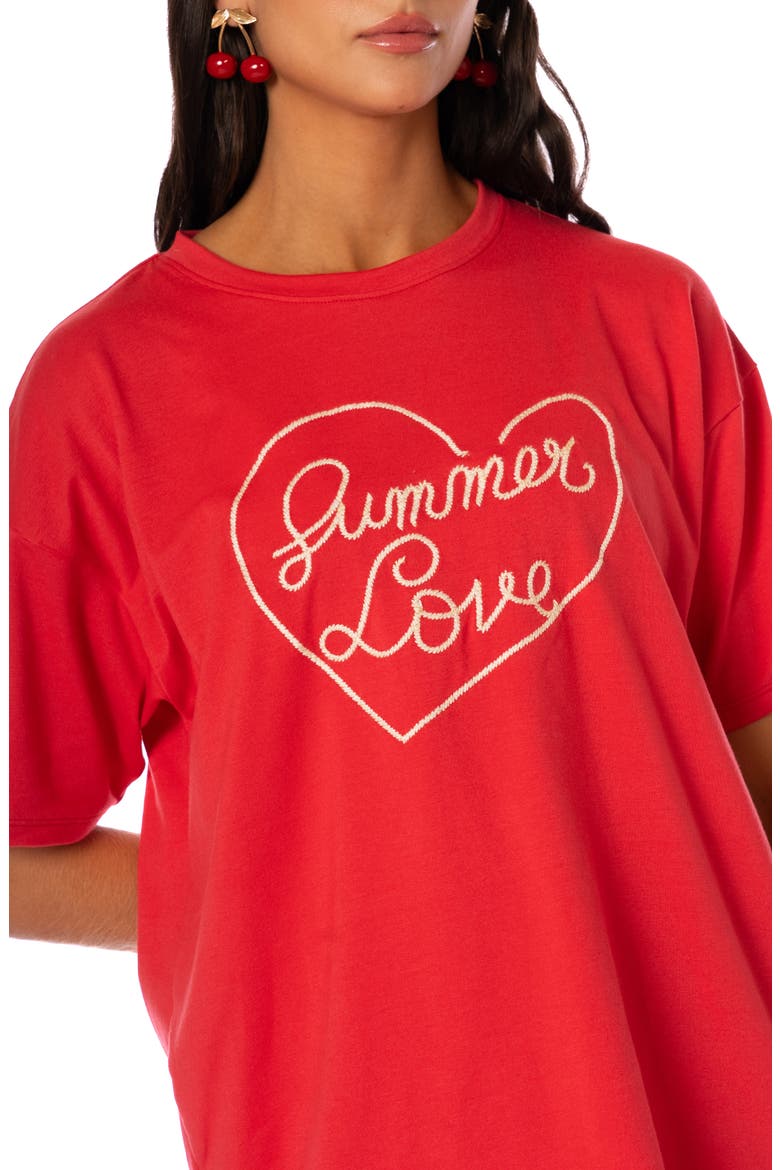Summer Love Graphic Cover-Up T-shirt, Alternate, color, RED