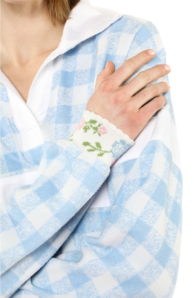 Anna Sui Gingham Terry Top, Alternate, color, Baby Blue