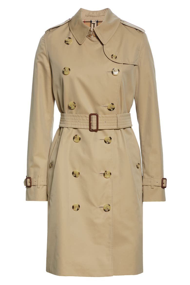 The Kensington Mid Heritage Trench Coat, Alternate, color, HONEY