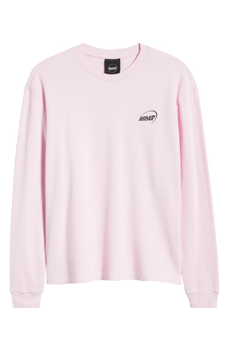 BOILER ROOM Logo Long Sleeve Waffle T-Shirt, Alternate, color, Light Pink