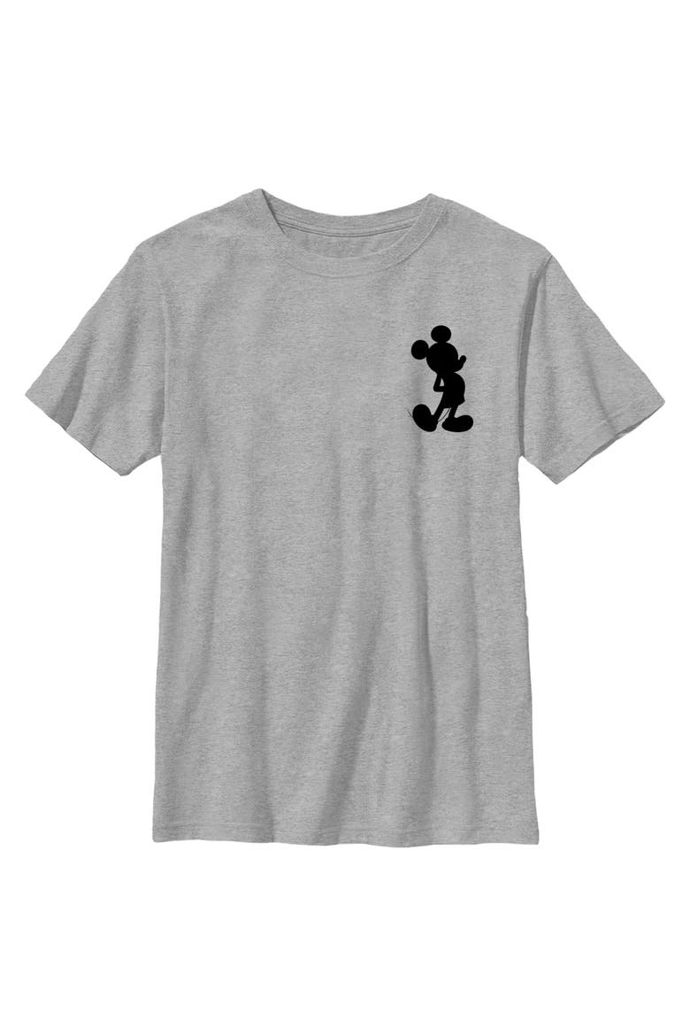 Boy's Mickey & Friends Mickey Mouse Pocket Silhouette  Graphic T-Shirt, Main, color, Athletic Heather