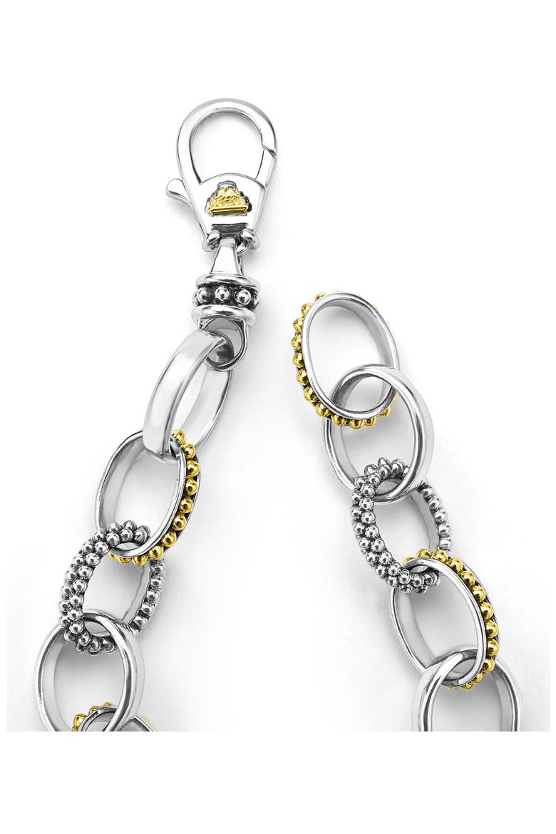 Signature Caviar Link Chain Bracelet, Alternate, color, TWO TONE