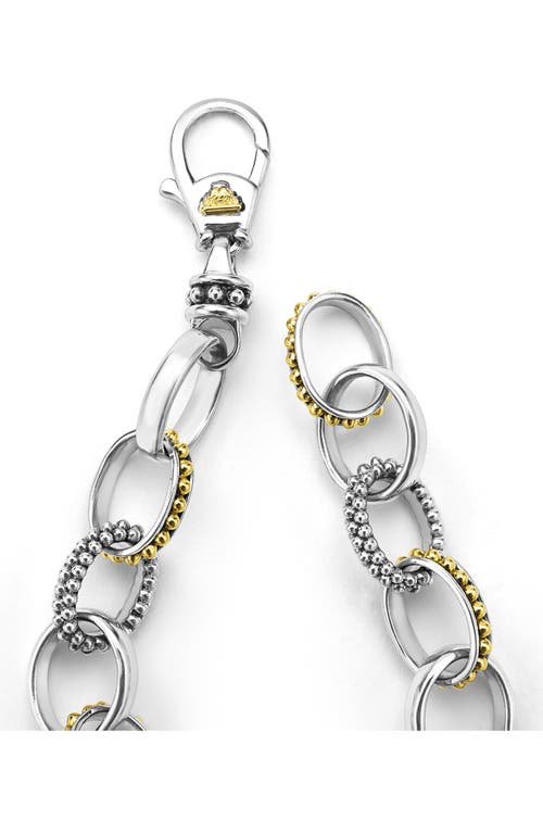 Lagos Signature Caviar Link Chain Bracelet In Metallic