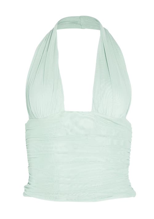 Ser.o.ya Bimini Mesh Halter Top In Frosted Sea
