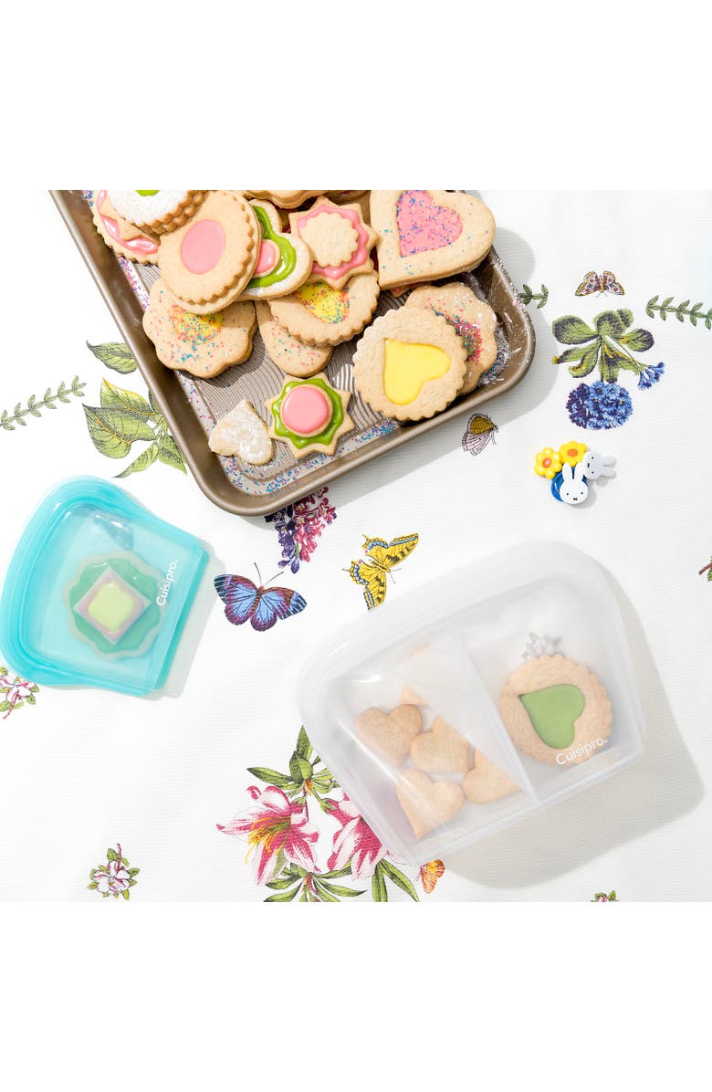 CUISIPRO Pack-It Silicone Reusable Stand Up Storage Bag w/Divider, 1300ml/44 oz, Alternate, color, Clear