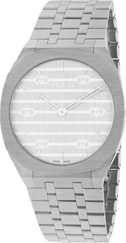 Gucci 25H Stainless Steel Bracelet Watch, 34mm