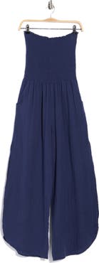 Elan Strapless Smocked Jumpsuit