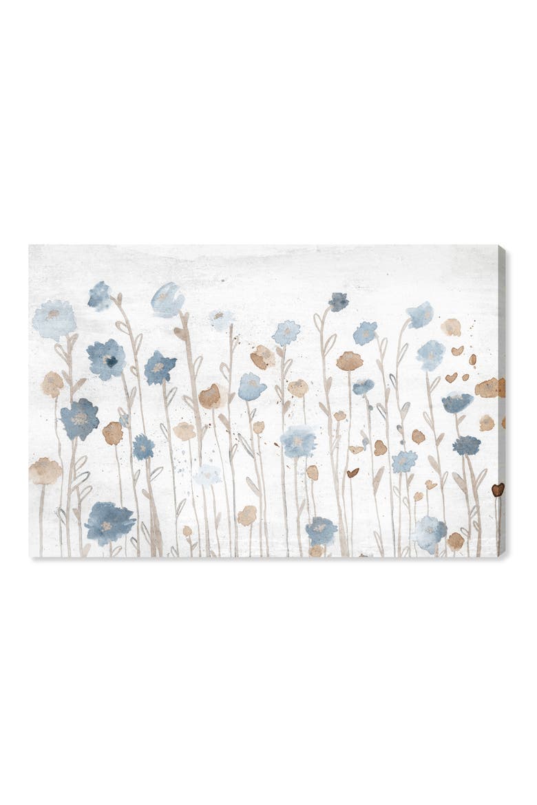Beautiful Growth Light Blue Canvas Wall Art, Main, color, WHITE
