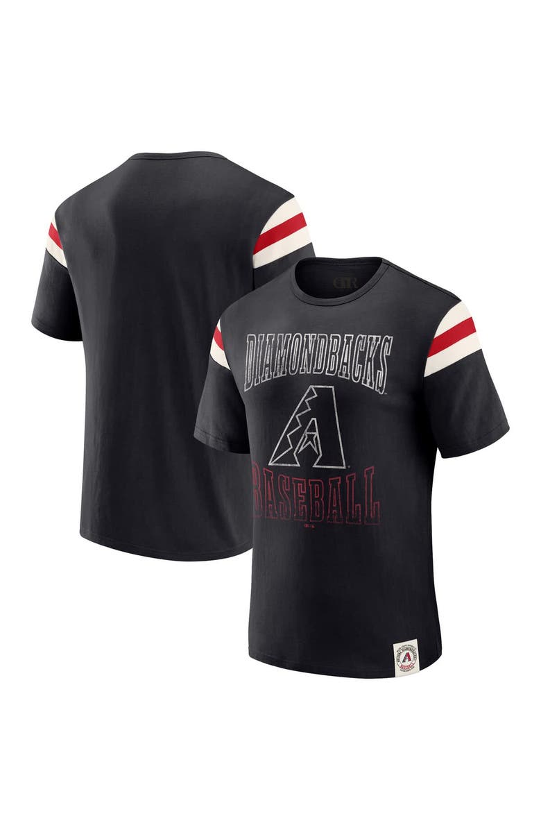 Darius Rucker Collection by Fanatics Men's Darius Rucker Collection by Fanatics Black Arizona Diamondbacks Distressed Sleeve Stripe T-Shirt, Main, color, Black