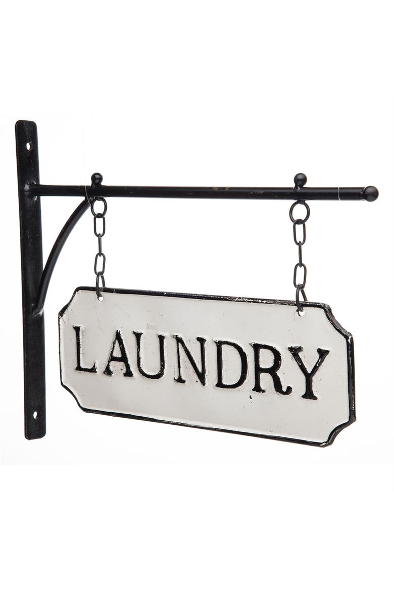 Foreside FWAD03983 Laundry Hanging Sign, Alternate, color, White