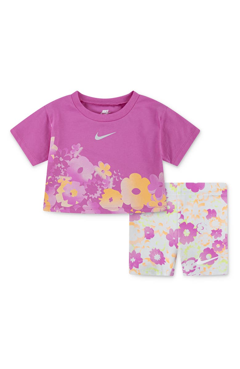 Nike Graphic T-Shirt & Bike Shorts Set, Main, color,