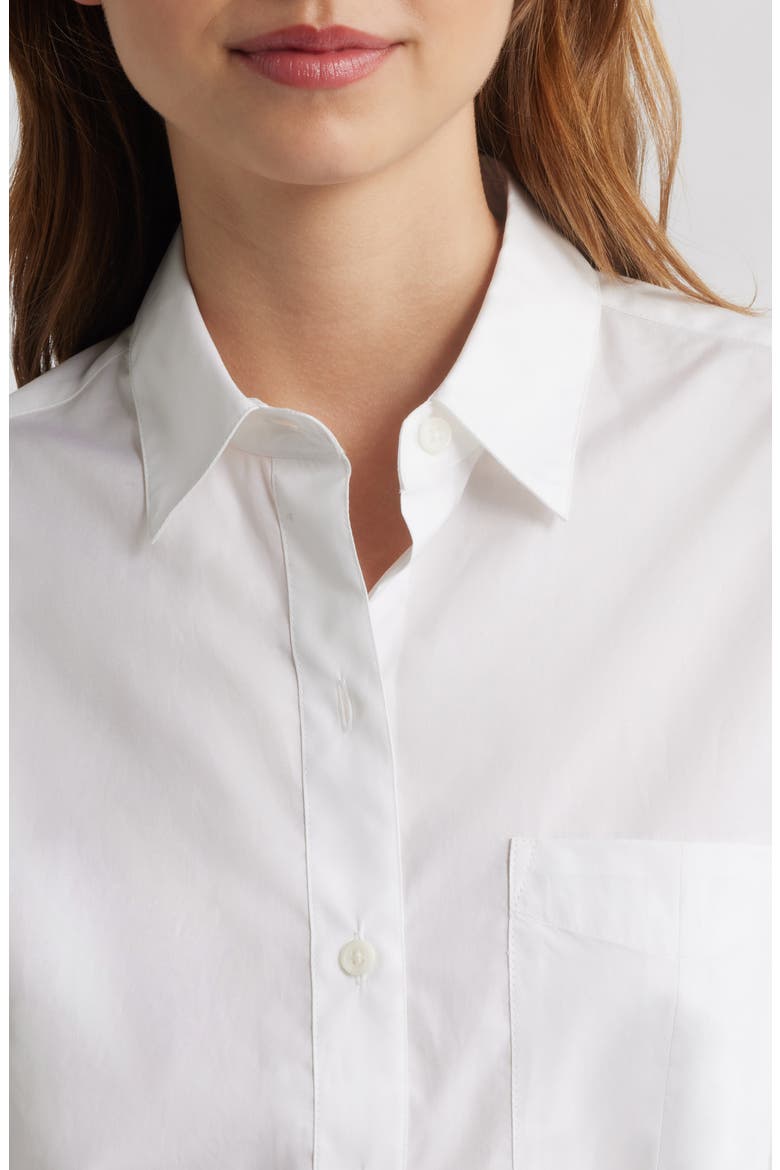 Lucia Poplin Button-Up Shirt, Alternate, color, WHITE