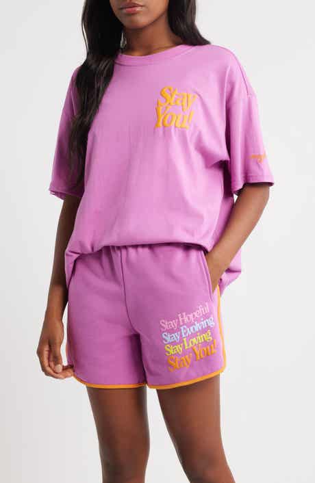 THE MAYFAIR GROUP Stay You Embroidered Oversize T-Shirt