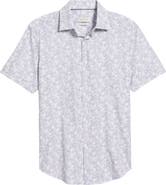 Bugatchi Miles OoohCotton® Floral Short Sleeve Button-Up Shirt
