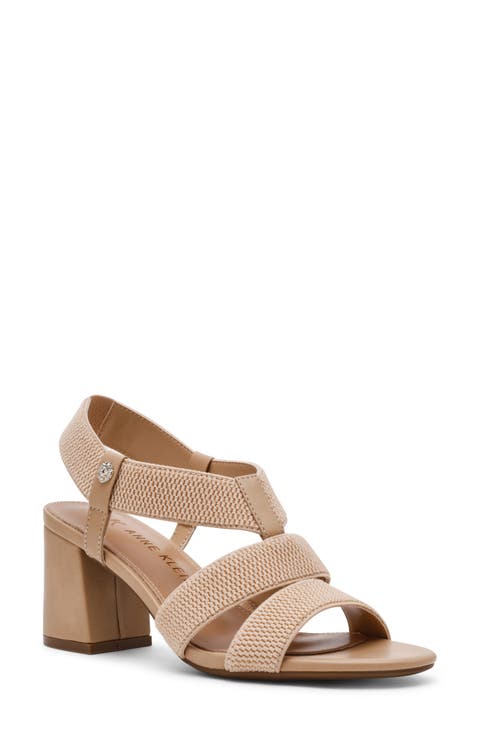 Robenia Woven Banded Block Heel Sandal (Women)