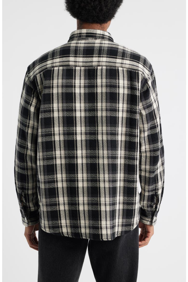 Plaid Cotton Button-Up Work Shirt, Alternate, color, BLACK PLAID