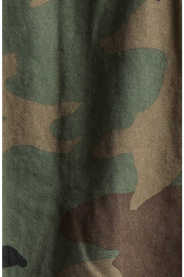 Crystal Embellished Floral Patch Camouflage Print Cotton Twill Jacket, Alternate, color, CAMO TWILL