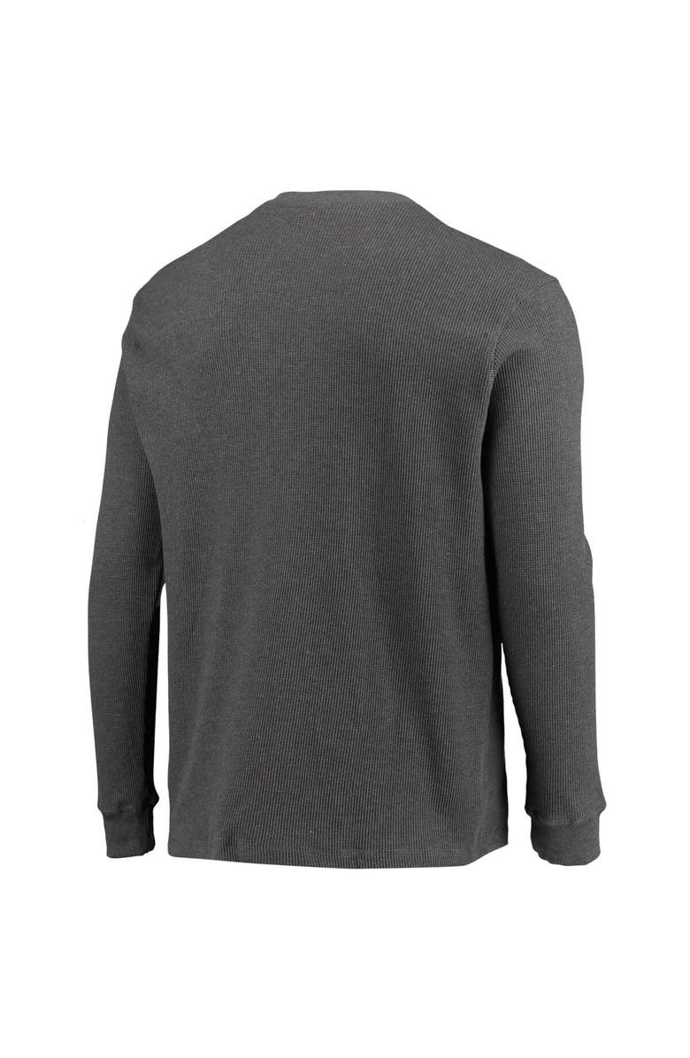 DUNBROOKE Men's Dunbrooke Heathered Gray New England Patriots Logo Maverick Thermal Henley Long Sleeve T-Shirt, Alternate, color, Heather Gray