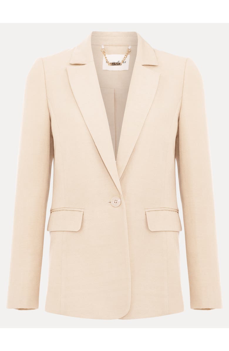 Phase Eight Elena Linen Blend Single Breasted Blazer, Alternate, color, Neutral