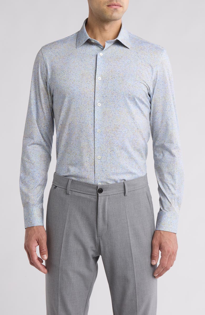 Bugatchi James Long Sleeve Stretch Woven Shirt, Main, color, 