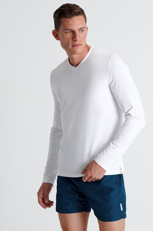 Shan Microfiber Long-sleeve V-neck In White