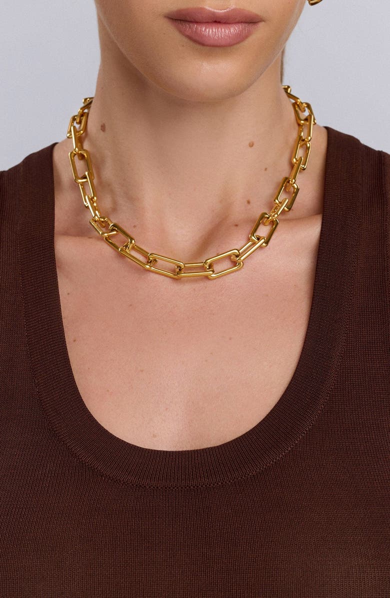 Nialaya Gold Paperclip Chain Necklace, Alternate, color, Gold