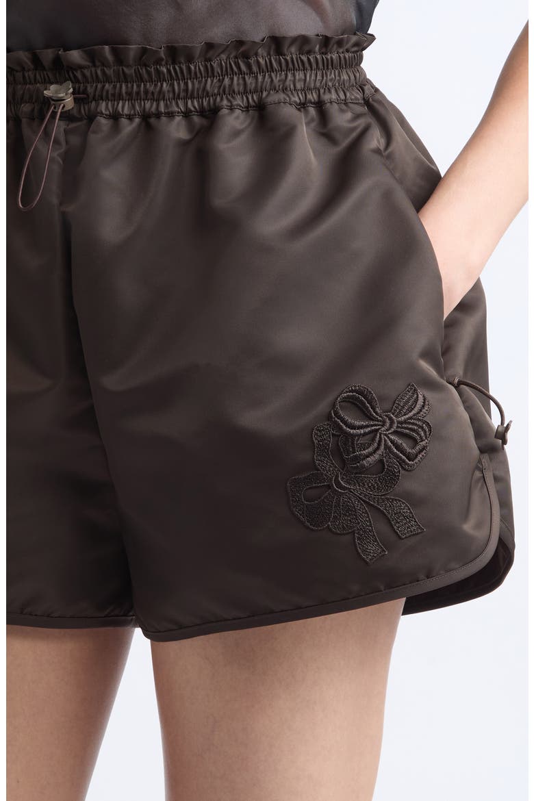 Colette Nylon Shorts, Alternate, color, BROWN