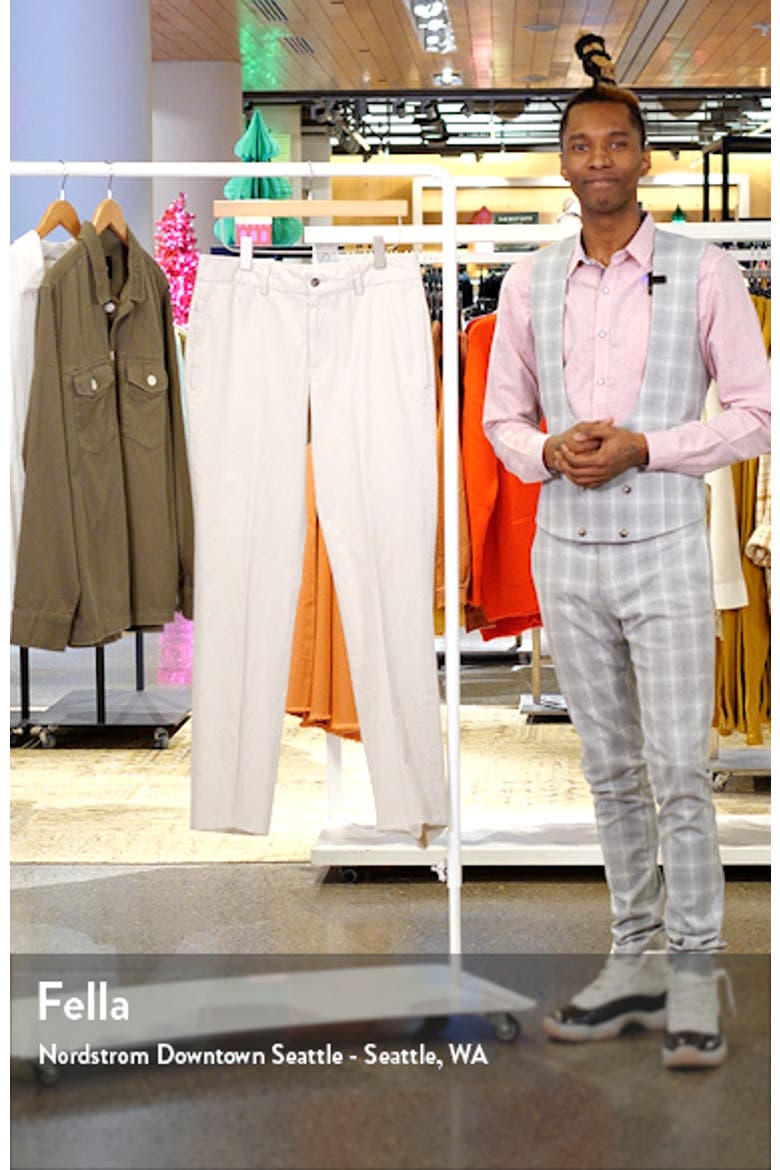 Trim Fit Cotton Poplin Dress Pants video