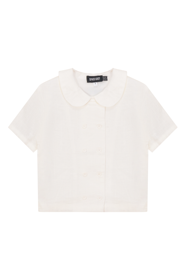 Woven Double Breasted Short Sleeve Shirt, Main, color, Off White