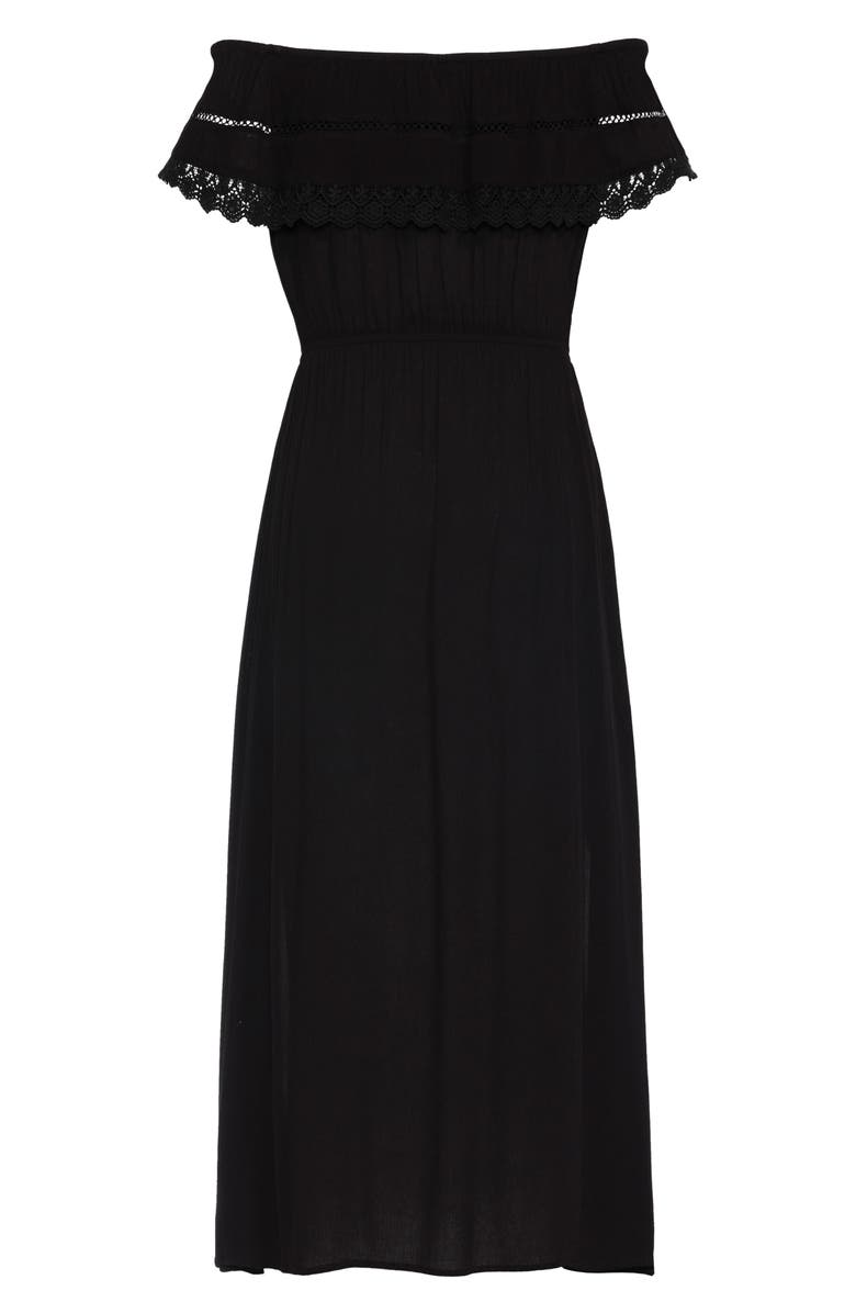 City Chic Tropicana Off the Shoulder Maxi Dress, Alternate, color,