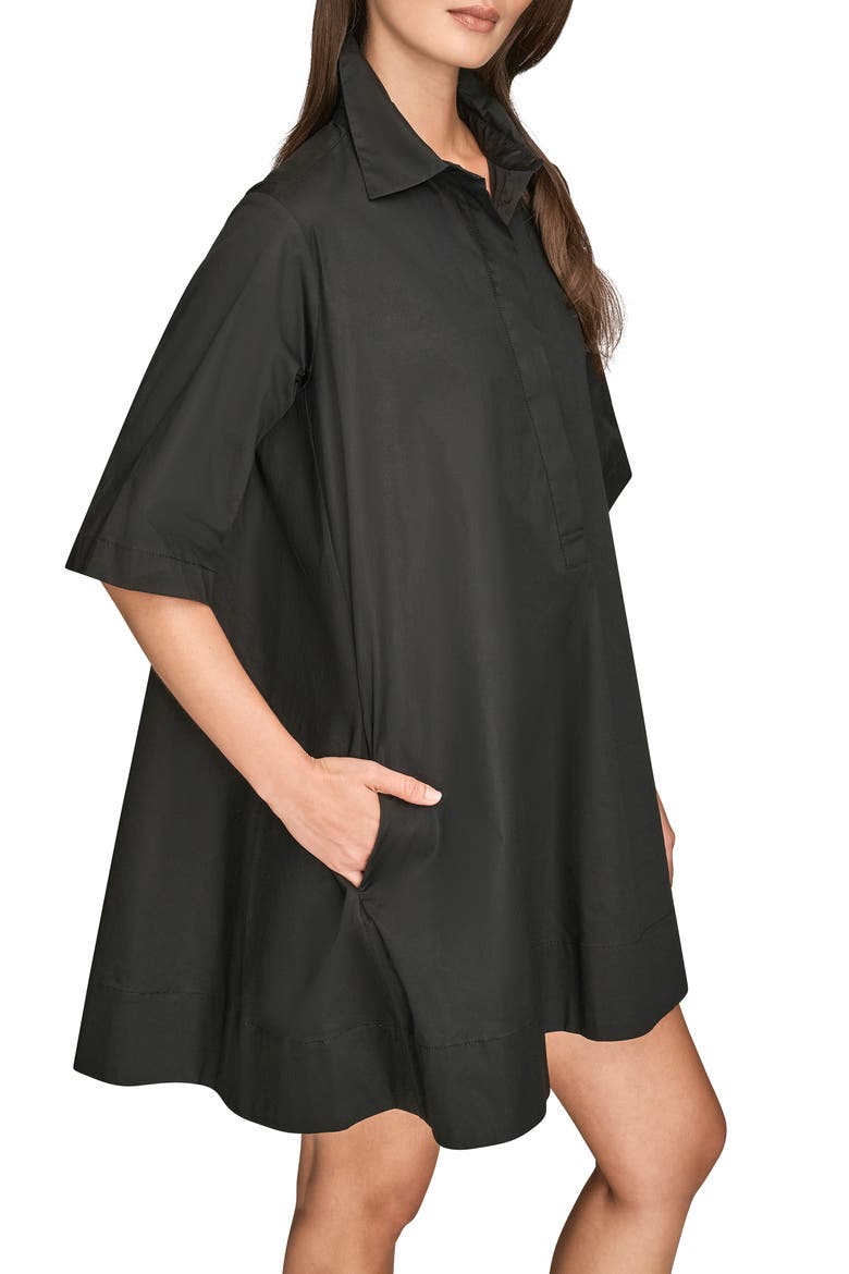 Elbow Sleeve Collar Dress, Alternate, color, BLACK