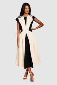 Coast Petite Crepe Colour Block Midi Dress