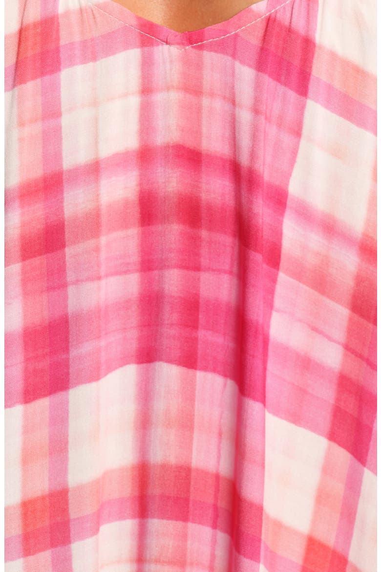 Perle Checkered Maxi Dress, Alternate, color, PINK CHECK
