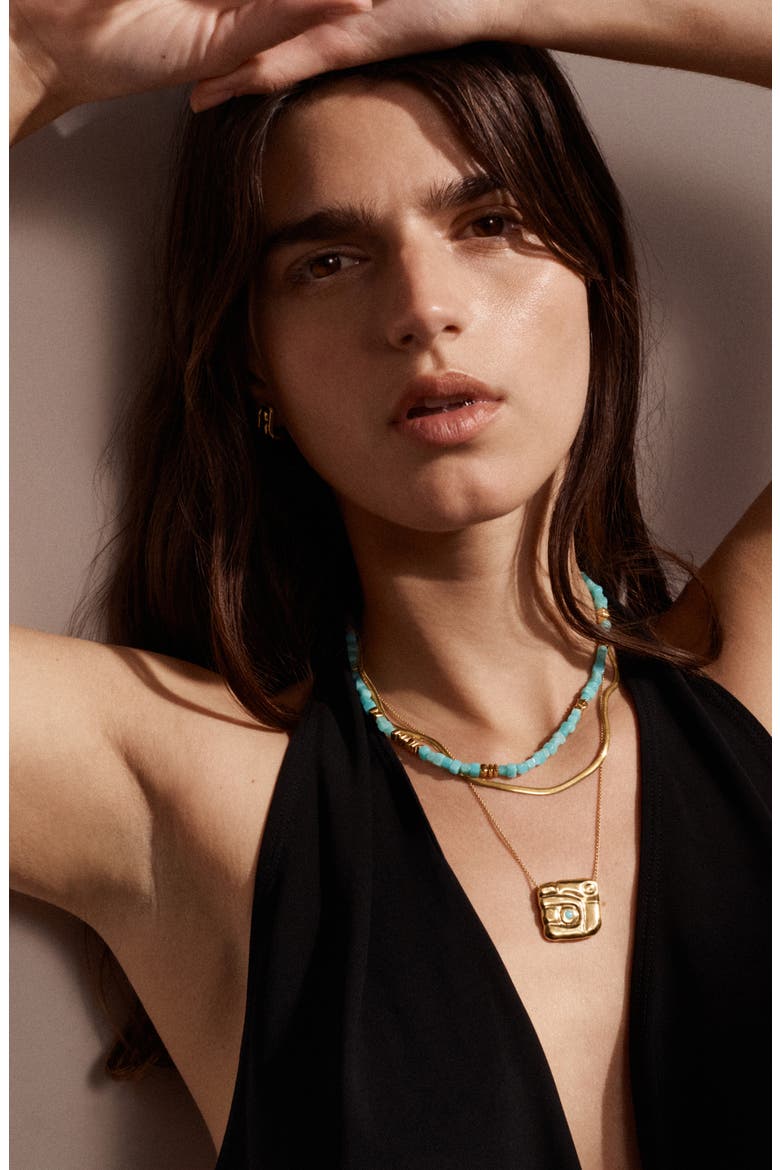 Amaia Bold 18k Gold Vermeil Amazonite Necklace, Alternate, color, 18K GOLD VERMEIL / AMAZONITE