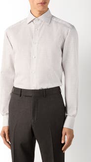 ZEGNA Centoventimila Minicheck Cotton Button-Up Shirt