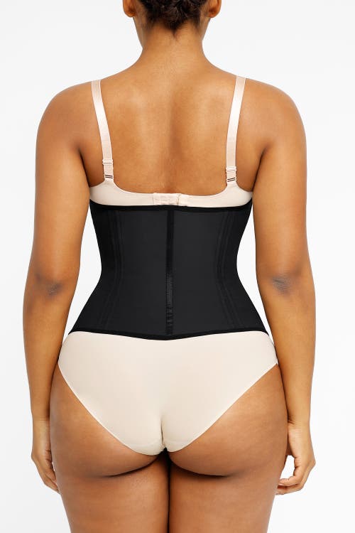 Shapellx Core Control Latex Waist Trainer In Jet Black